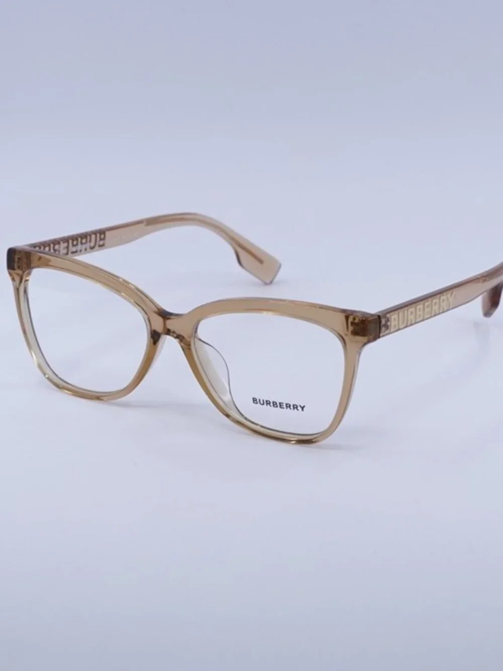 Burberry BE2364F 3779 Eyeglasses Transparent Brown 54mm Cat Eye Frame